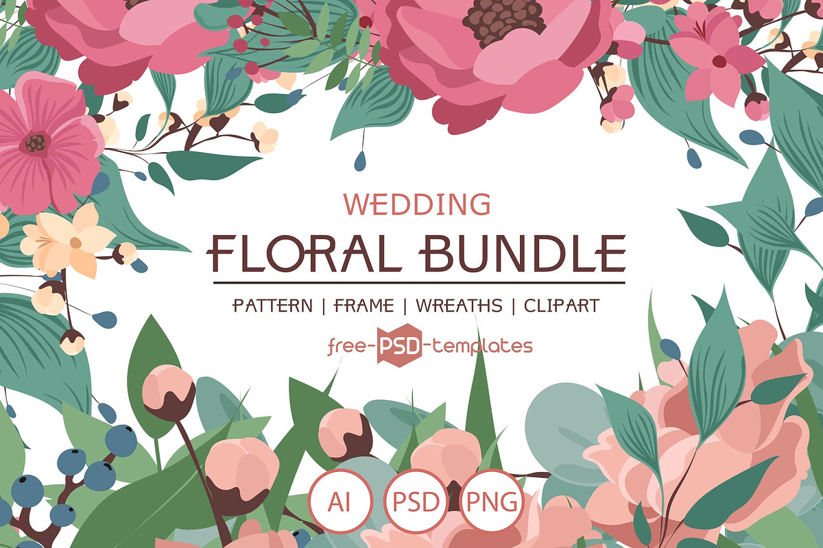 Wedding Floral Bundle, an Object Graphic by Free-PSD-Templates (Photo 1 of 4)
