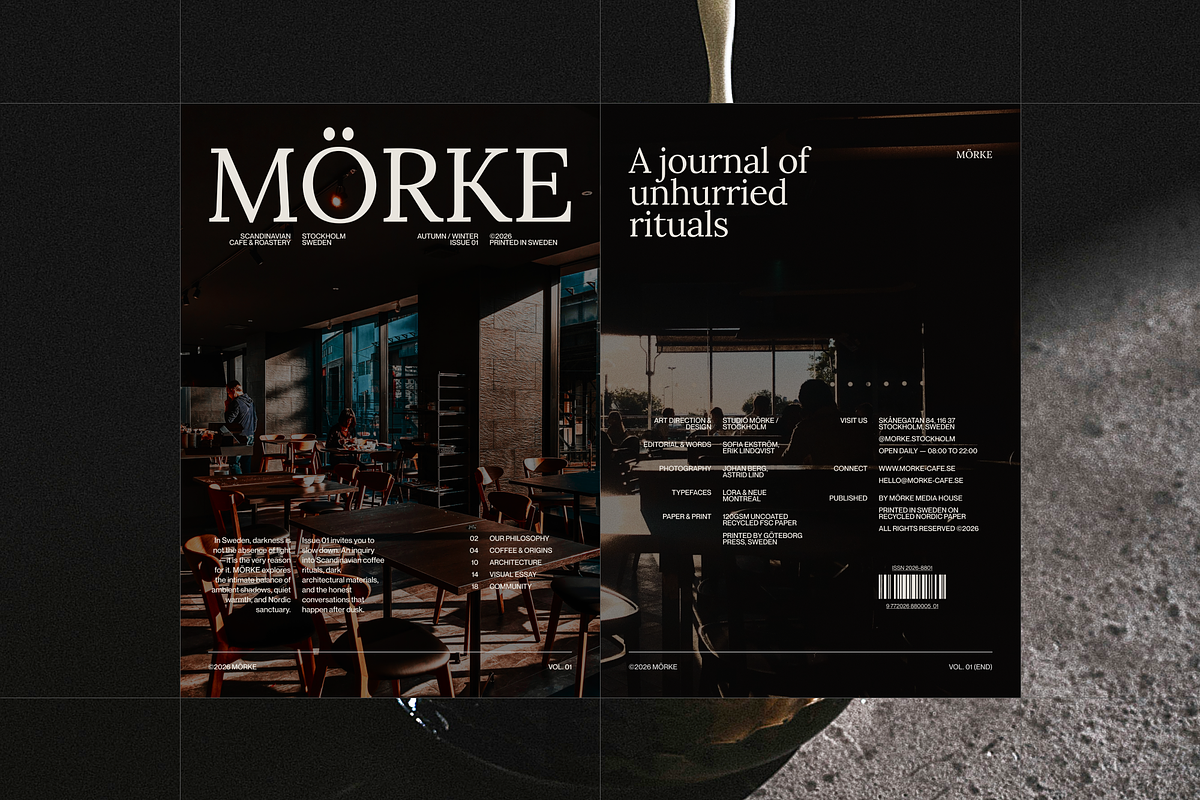 MÖRKE Cafe Editorial Magazine Canva, a Magazine Template by PaperSlides (Photo 1 of 13)