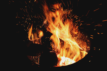 Campfire containing nature, fire, and orange