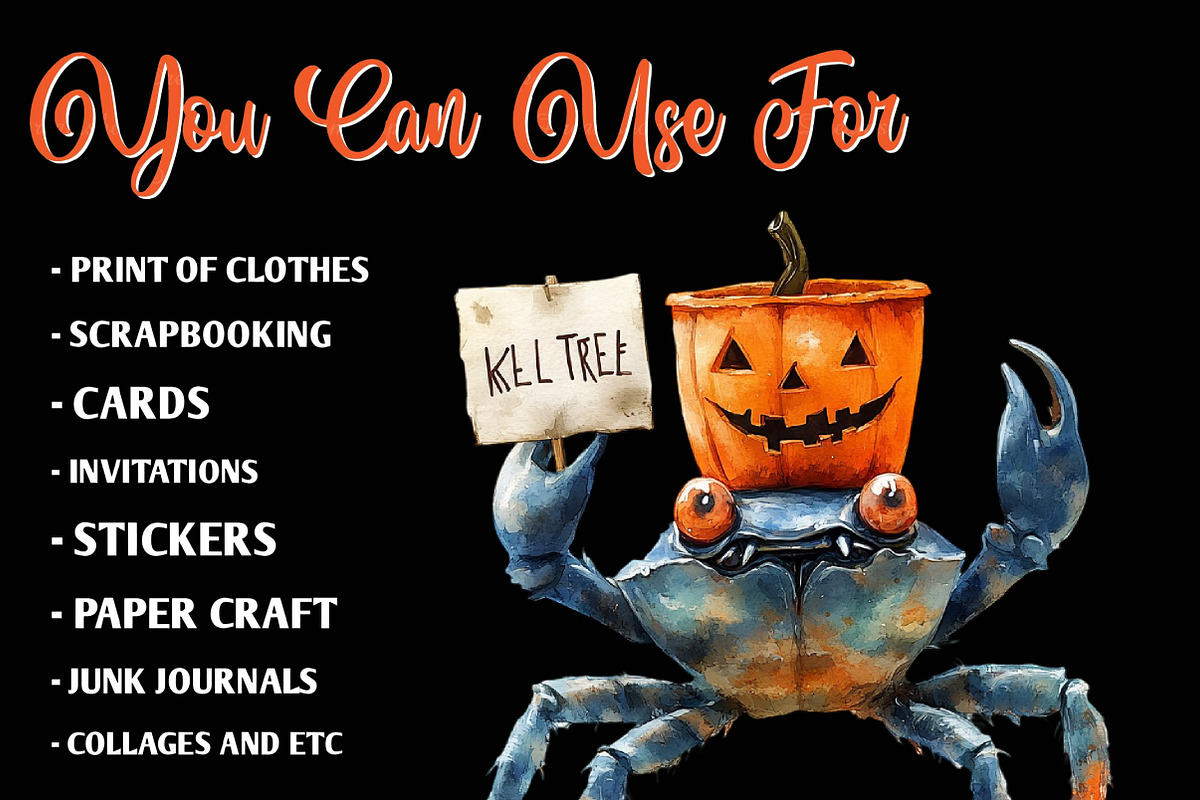 Halloween on Beach Clipart Bundle, an Illustration by CreationArt (Photo 6 of 9)