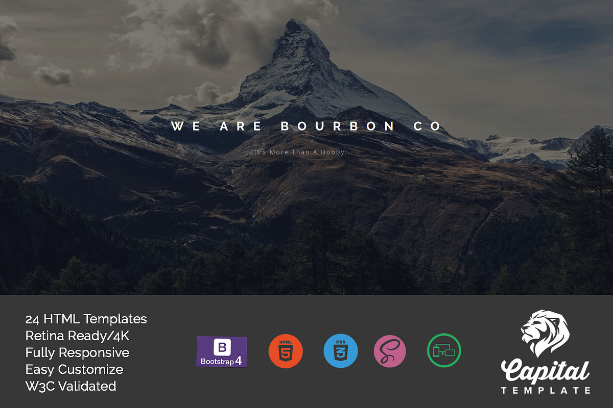 Bourbon One Page MultiPage Template, a Landing Page Template by CapitalTemplate (Photo 1 of 6)