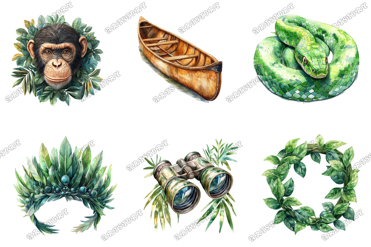 Jungle Adventure Clipart Bundle, an Illustration by designcity5 (Photo 3 of 5)