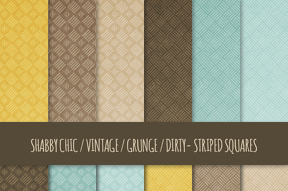 Grunge Striped Squares Patterns preview 5