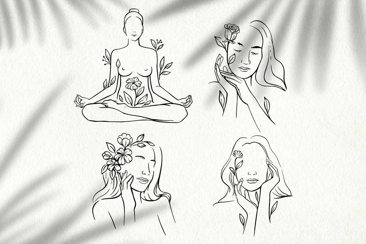 Woman & flower sketch. Female art., a Healthcare Illustration by bioraven (Photo 10 of 13)