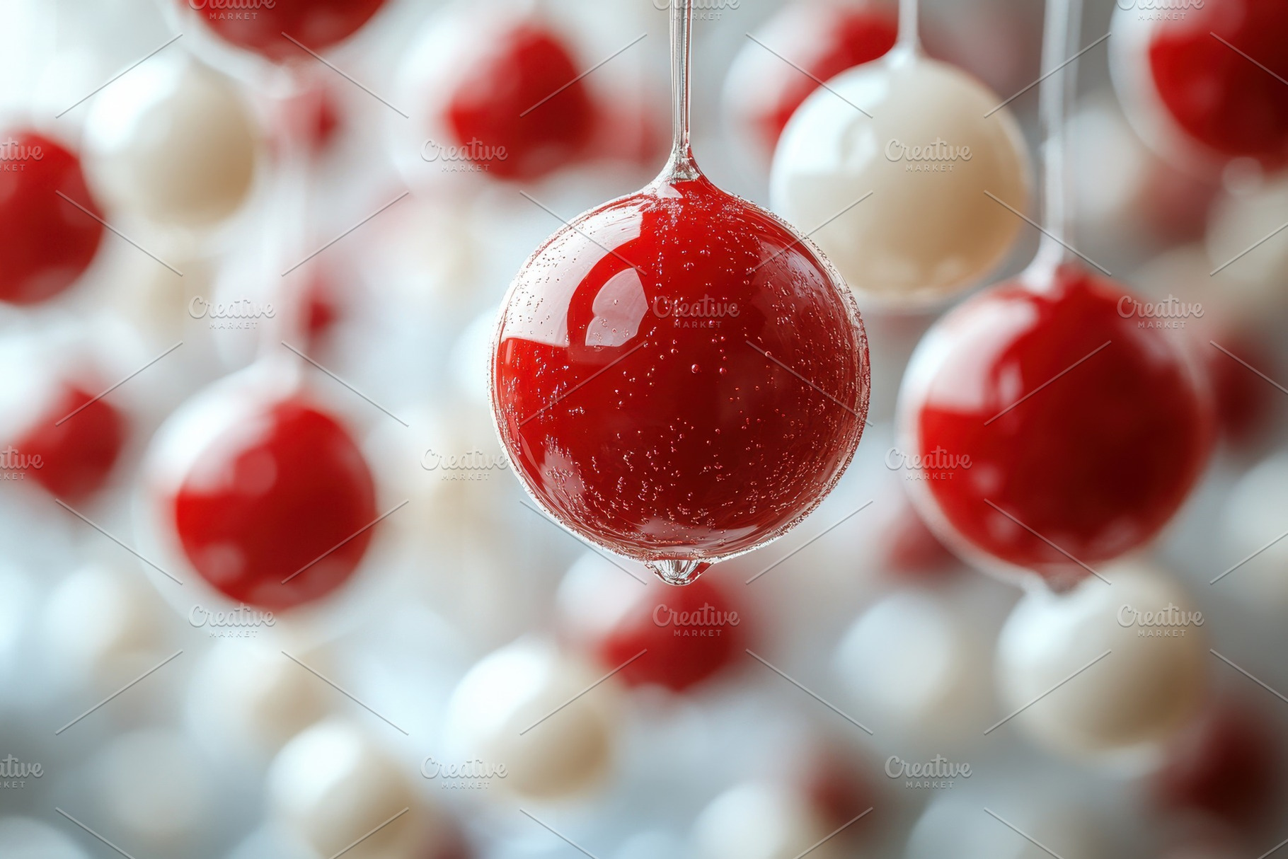 Colorful spheres suspended in air cr, a Photo by Tanuart