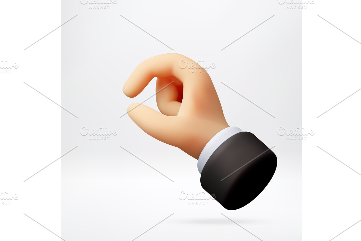 3d cartoon businessman hand showing, an Object Illustration by Abscent