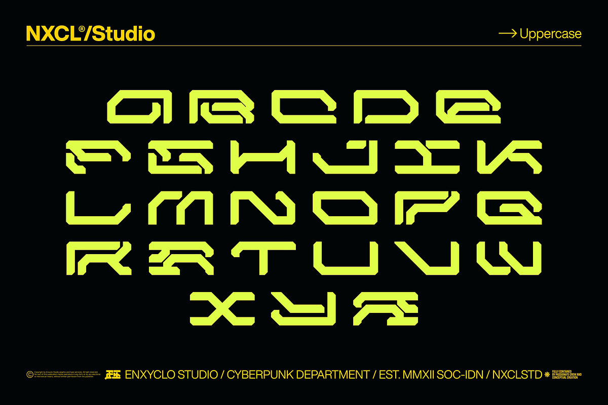 NCL GESROB - Cyberpunk Font, a Sans Serif Font by Enxyclo Studio (Photo 9 of 14)