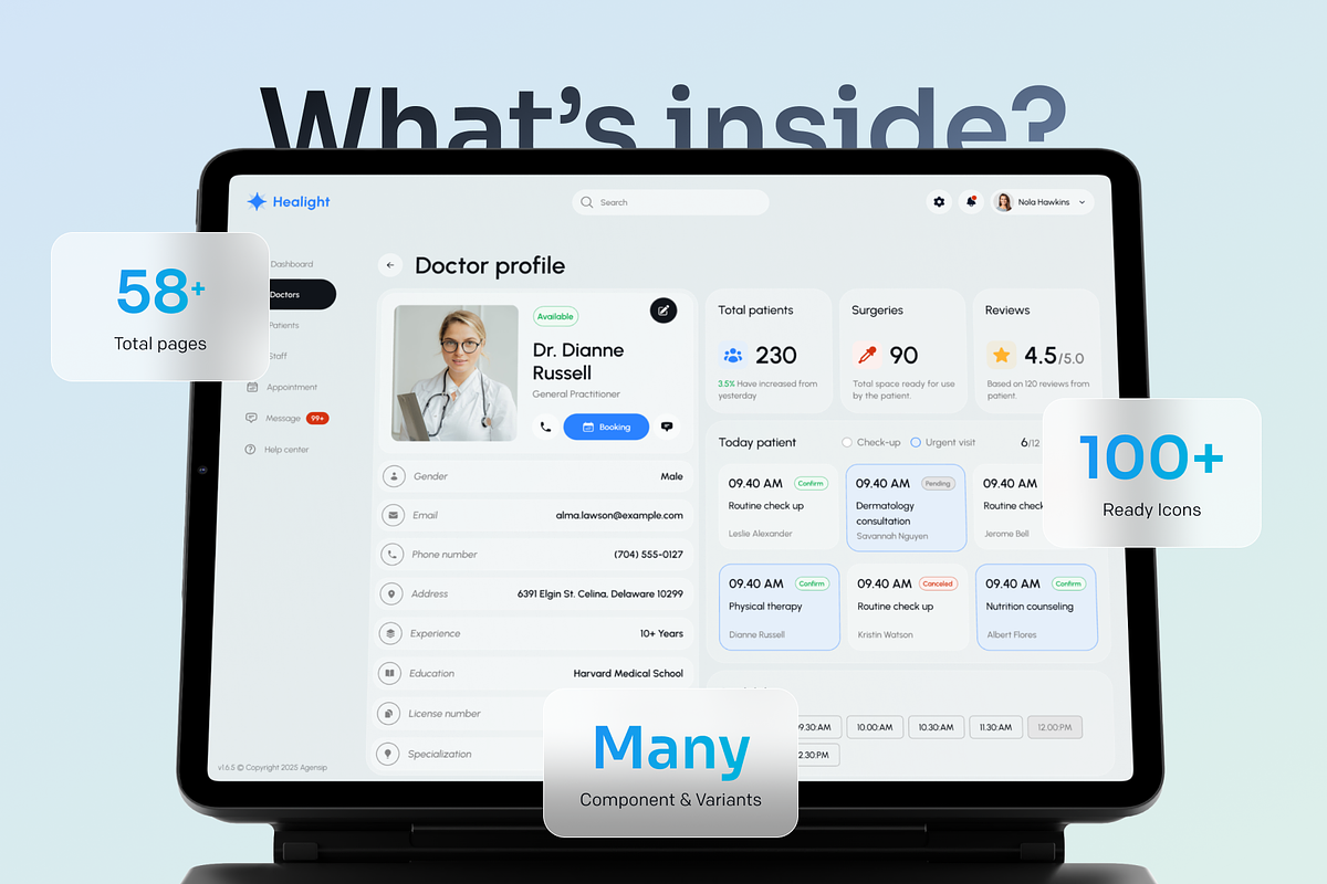 Healight - Multipurpose SAAS UI Kit, an UI Kit Template by Agensip Design Agency (Photo 4 of 10)