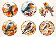 Fall Stained Glass Birds Clipart, an Illustration by Dream Creation (Thumbnail 3 of 6)