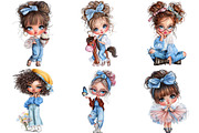 Quirky Cute Little Girl Clipart, an Illustration by Craft Nest (Thumbnail 4 of 10)