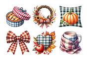 Watercolor Gingham Autumn Clipart Bu, an Illustration by Daily.Designs (Thumbnail 3 of 5)