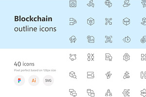 Blockchain Outline Icons