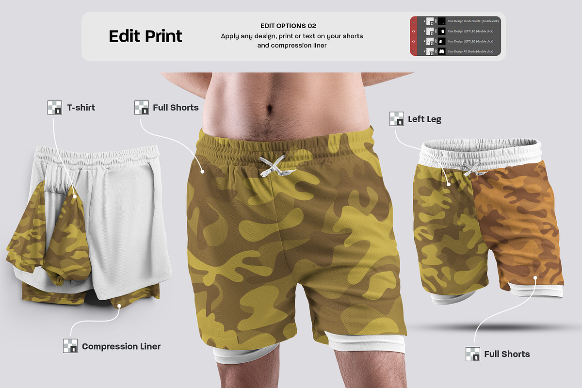 22 Sport Shorts Bundle Mockups, a Shirt Mockup by Grow Design Craft Studio (Photo 5 of 7)