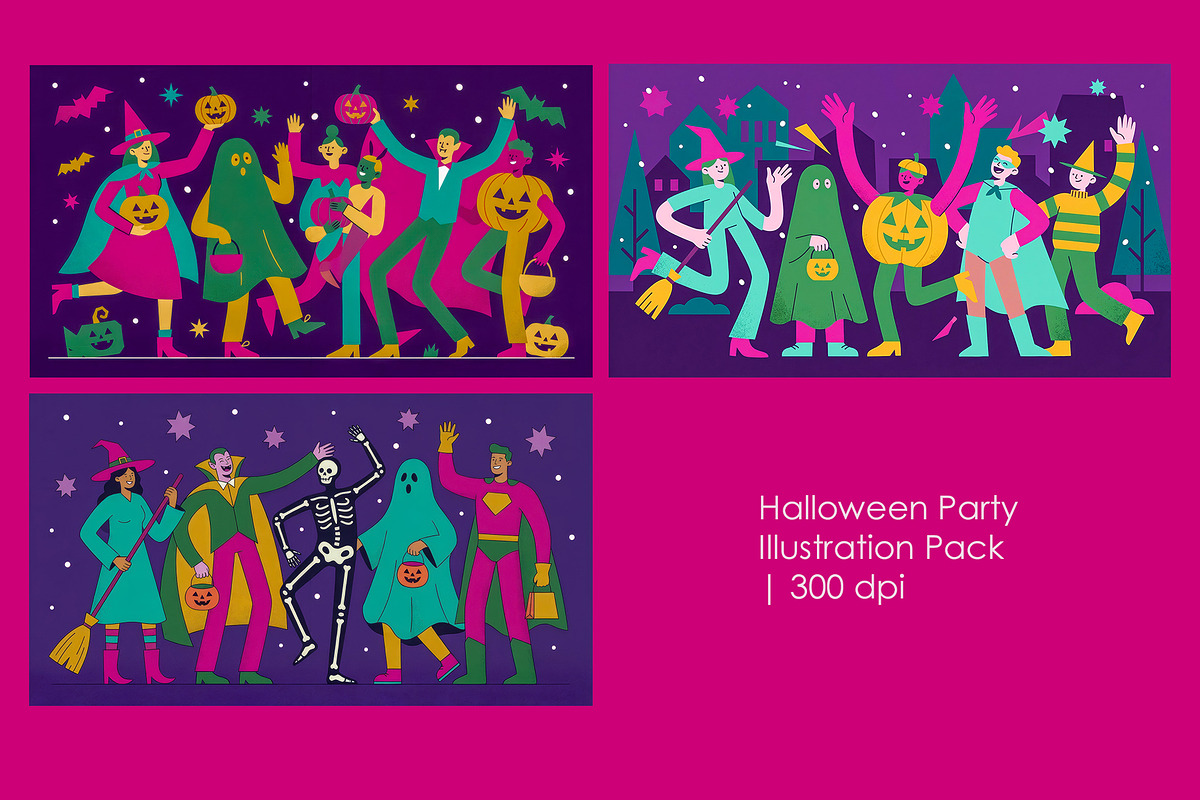 Halloween Party Illustration Pack, a Seasonal Illustration by StockVerse Creative (Photo 1 of 4)