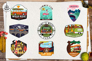 Retro Camp Badges Mega Bundle