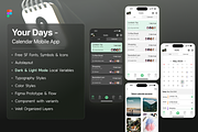 Calendar Mobile App Figma UI Kit, an UI Kit Template by BeadyLab (Thumbnail 1 of 4)