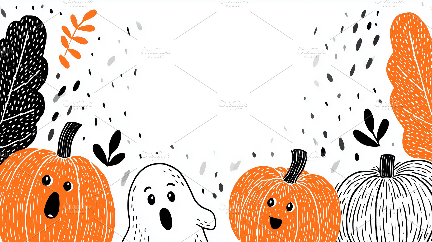 Cute Halloween pumpkins, ghost, a Holiday Photo by MistyDay