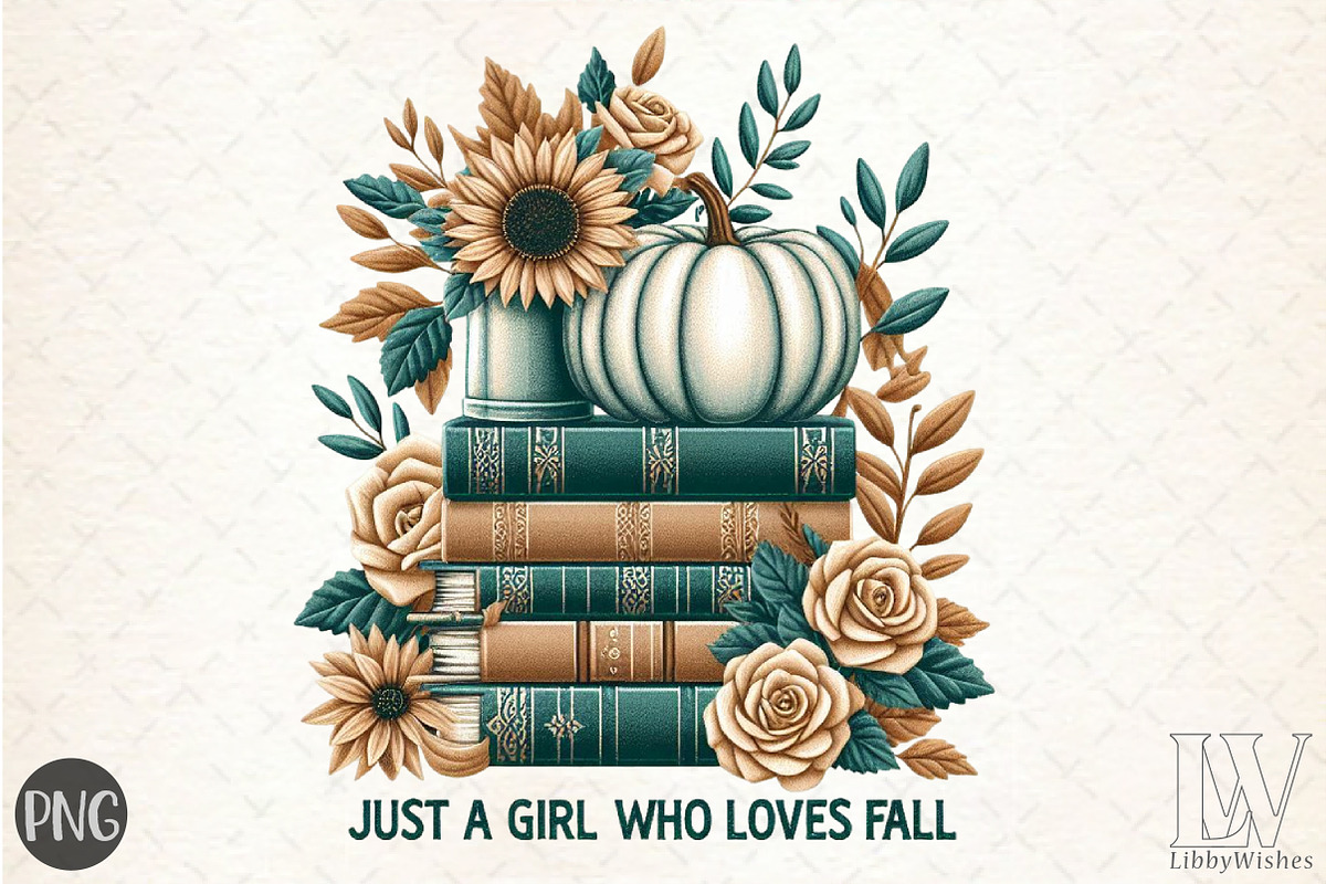 Just a Girl Who Loves Fall PNG, an Illustration by Libby Wishes (Photo 1 of 6)
