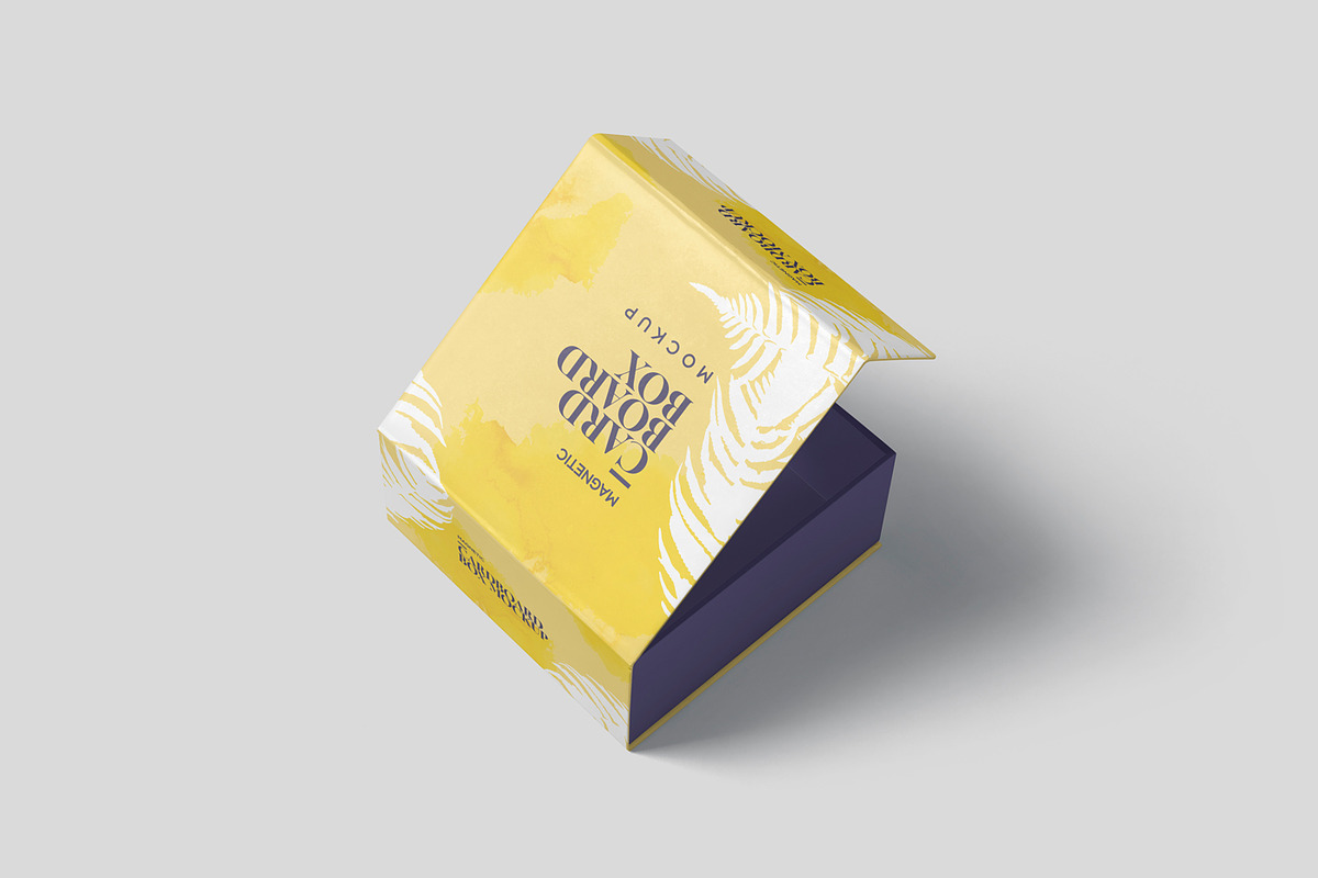 Magnetic Cardboard Box Mockups, a Packaging Mockup by GfxFoundry (Photo 1 of 7)