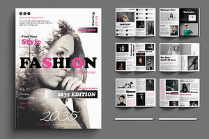 Fashion Magazine Template, a Magazine Template by MightyDesign