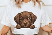 Peeking Dog Embroidery Design, an Illustration by designcity5 (Thumbnail 2 of 4)