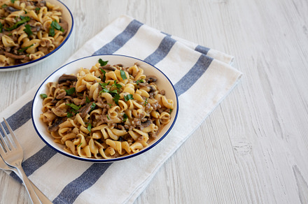 Homemade One Skillet Ground Beef Stroganoff with Mushrooms and N, a Food & Drink Photo by LiudmylaChuhunova