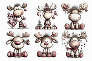 Quirky Christmas Moose Clipart, an Illustration by Libby Wishes (Thumbnail 3 of 7)