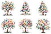 Watercolor Easter Tree Clipart, an Illustration by CraftArtStudio (Thumbnail 6 of 6)