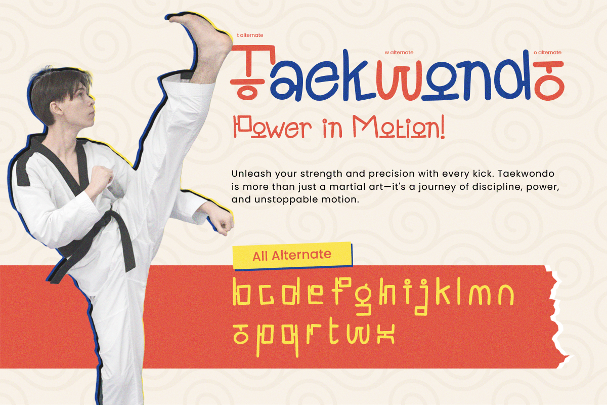 Goghuji - Korean Vibes Display, a Handwritten Font by Pandeka Studio (Photo 6 of 9)