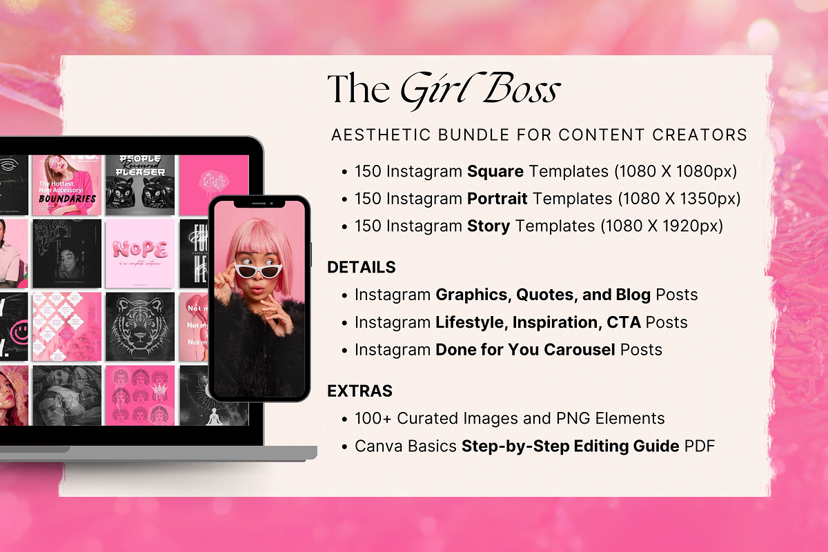 The Girl Boss Social Media Bundle, a Social Media Template by The Flossy Finch (Photo 2 of 14)