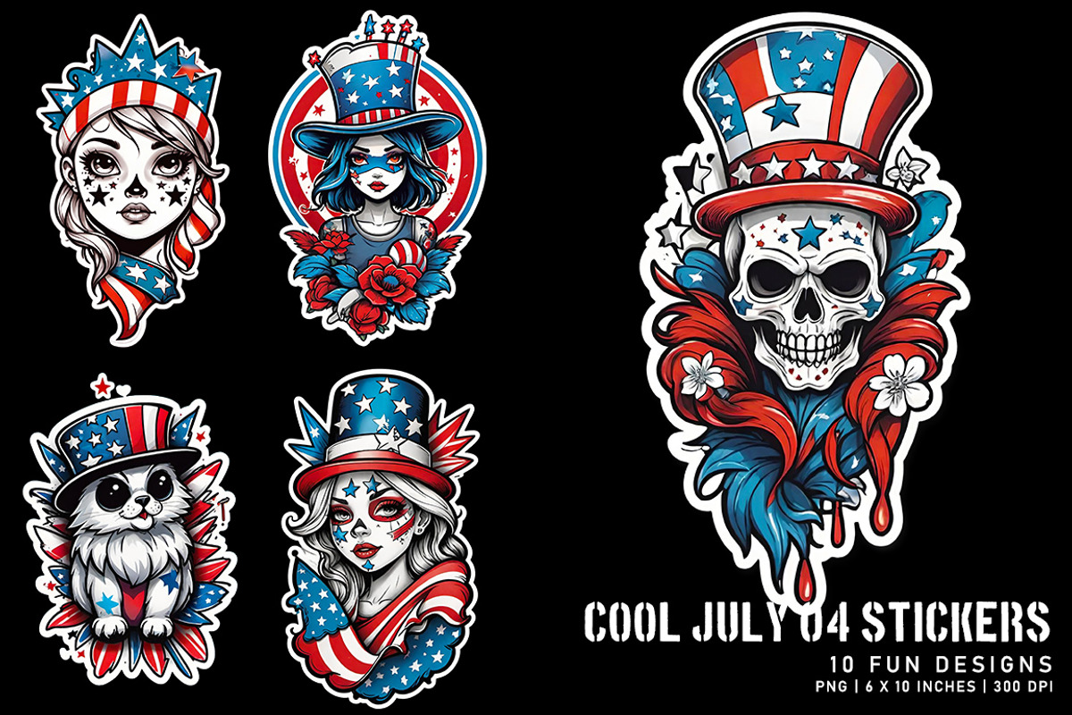 Cool July 04 Stickers, an Object Graphic by Digital Art Creations (Photo 2 of 6)