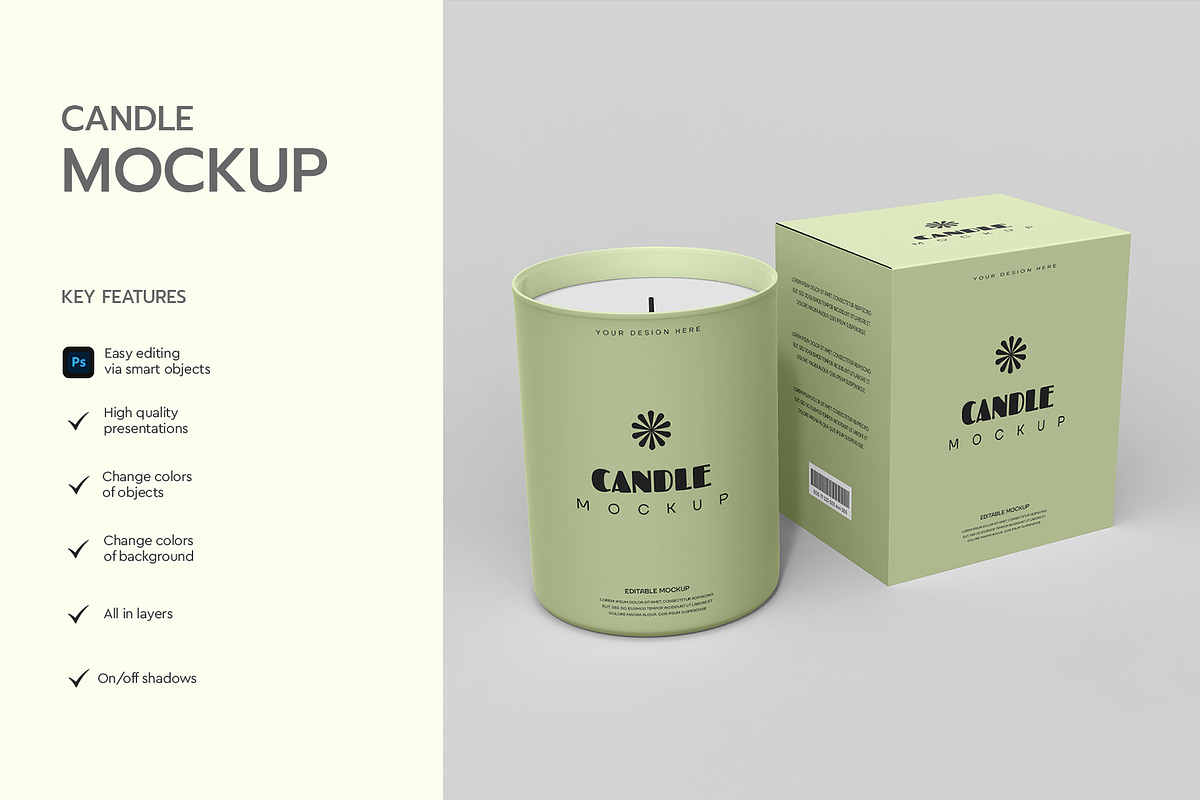 Scented Candle Jar Mockup, a Product Mockup by graphypix (Photo 3 of 4)