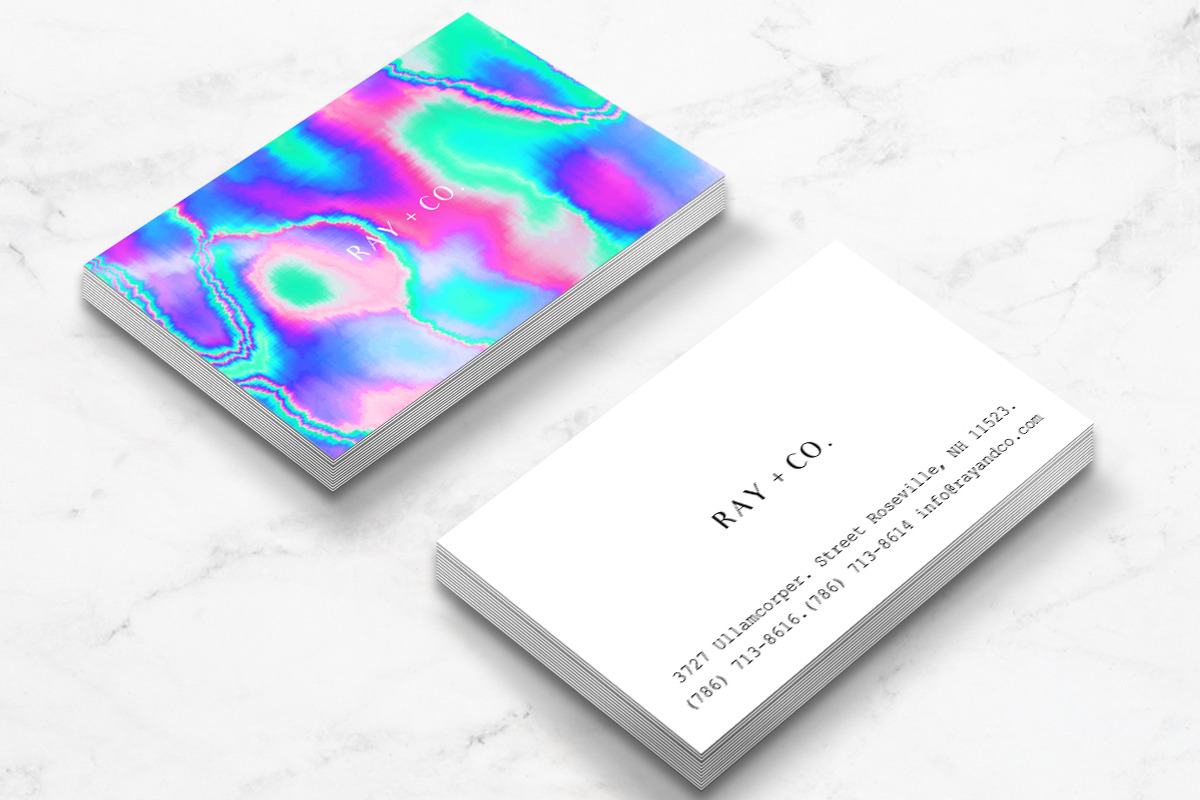 Holographic Business Card Template, a Business Card Template by Human-made. Made to feel. (Photo 3 of 3)