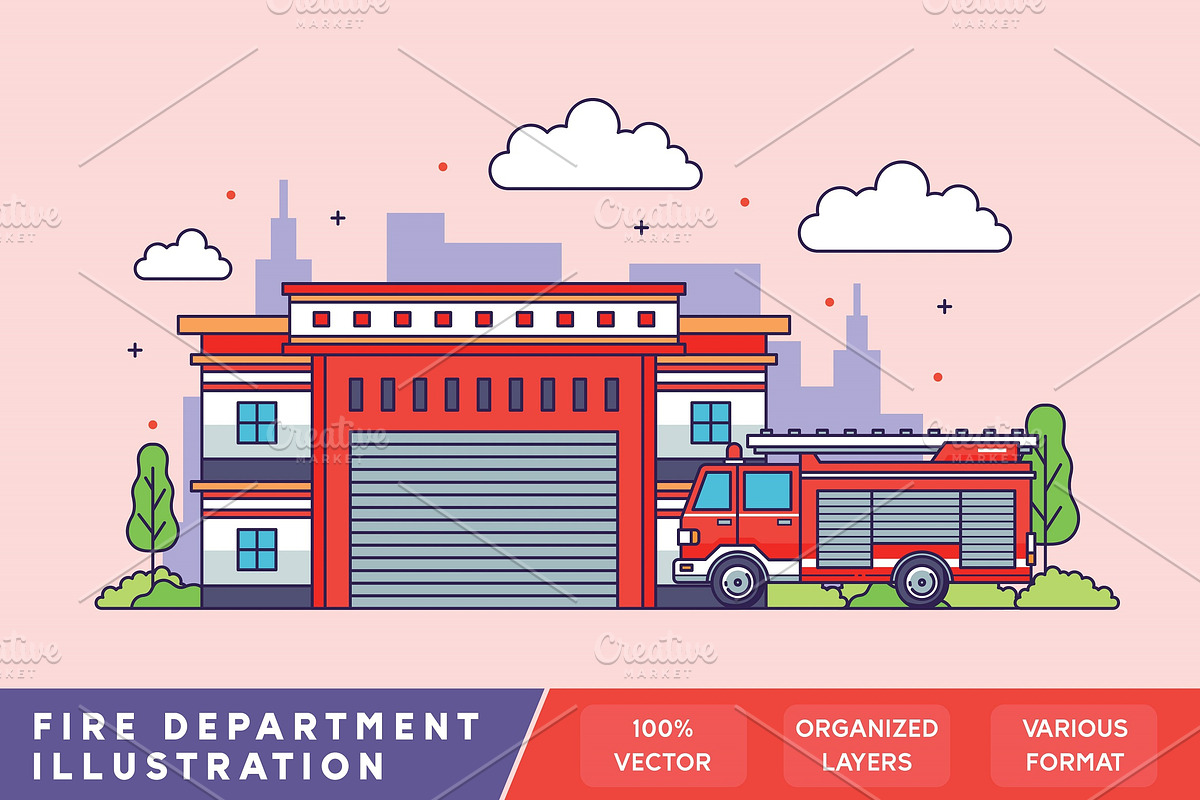 Firefighter Office Illustration, an Object Graphic by Patria Ari (P4tcreativa)