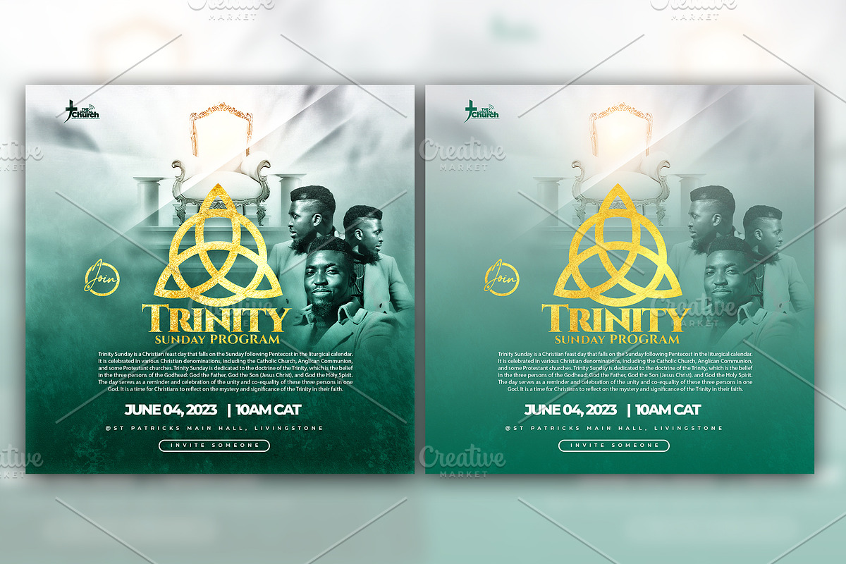 Trinity Sunday flyer template