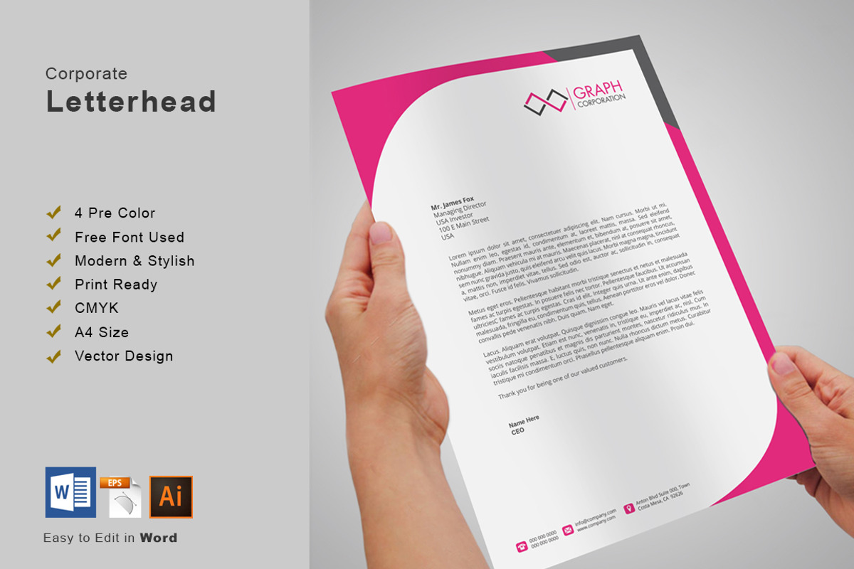 Letterhead, a Stationery Template by asimalikhan555 (Photo 1 of 4)