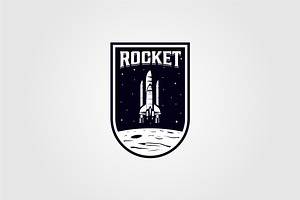 Vintage Rocket Space Shuttle Logo Ve