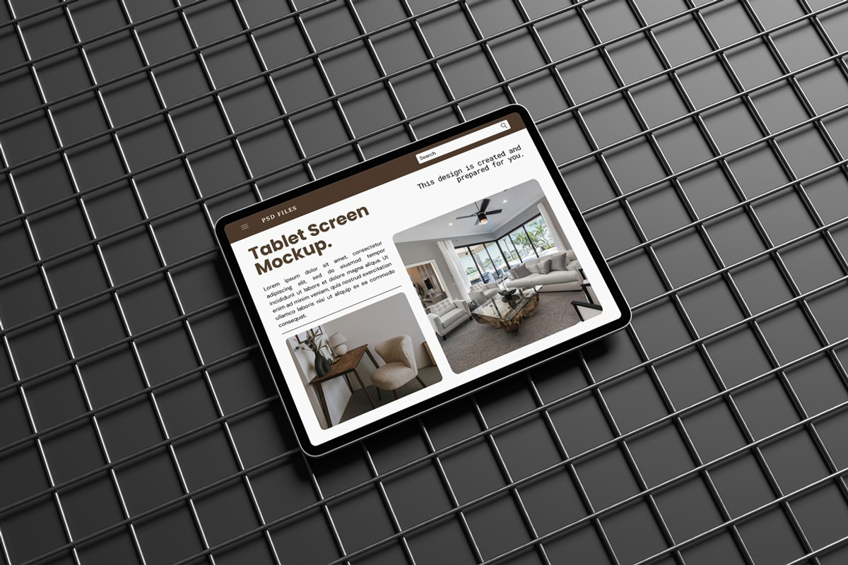 Realistic Tablet Screen Mockup, an iPad Mockup by AndikaGraphic (Photo 3 of 6)