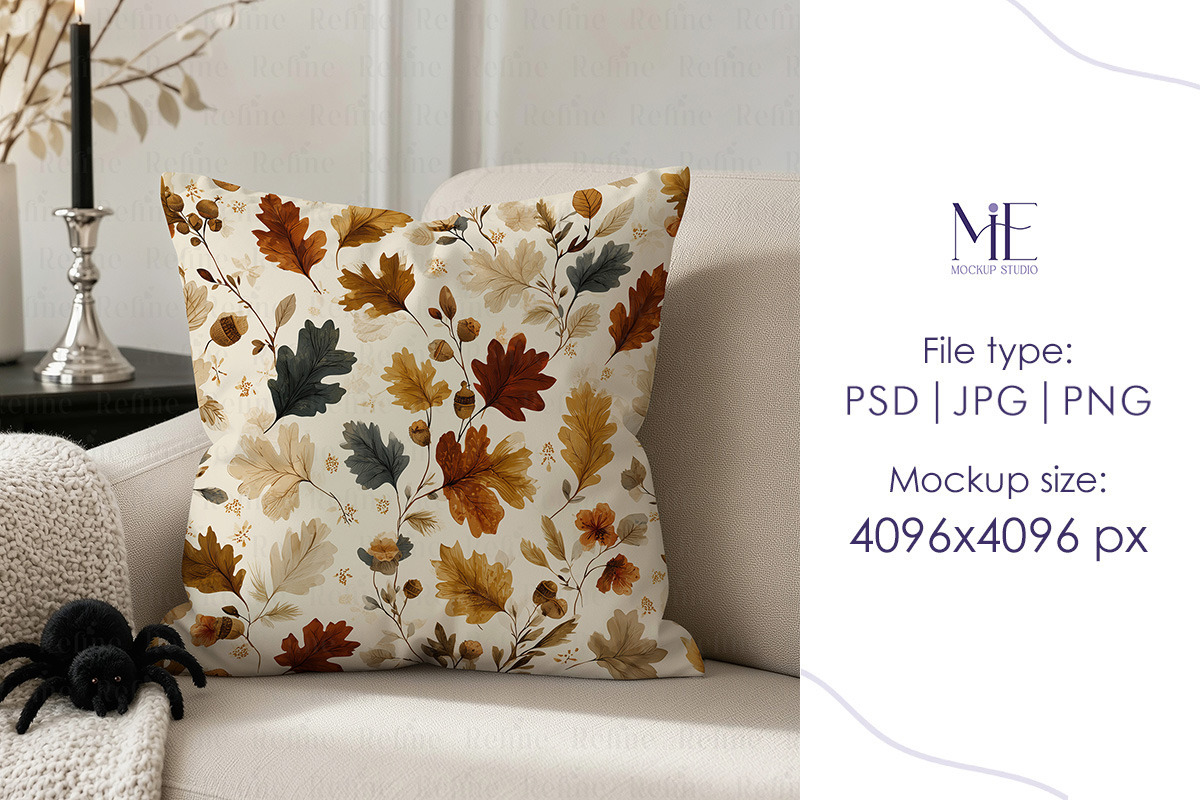 Square Pillow Cushion PSD Mockup, a Household Mockup by Mie Mockup Studio (Photo 3 of 7)