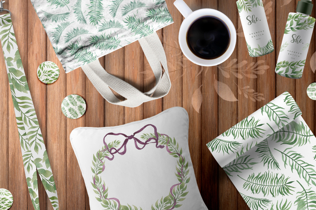 Watercolor Leaves and branches, a Decorative Illustration by Moonflora (Photo 6 of 6)