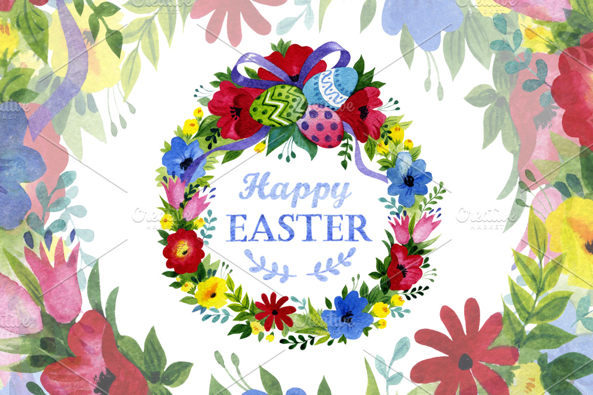 Cards Happy EASTER watercolor, an Illustration by Samira (Photo 1 of 3)