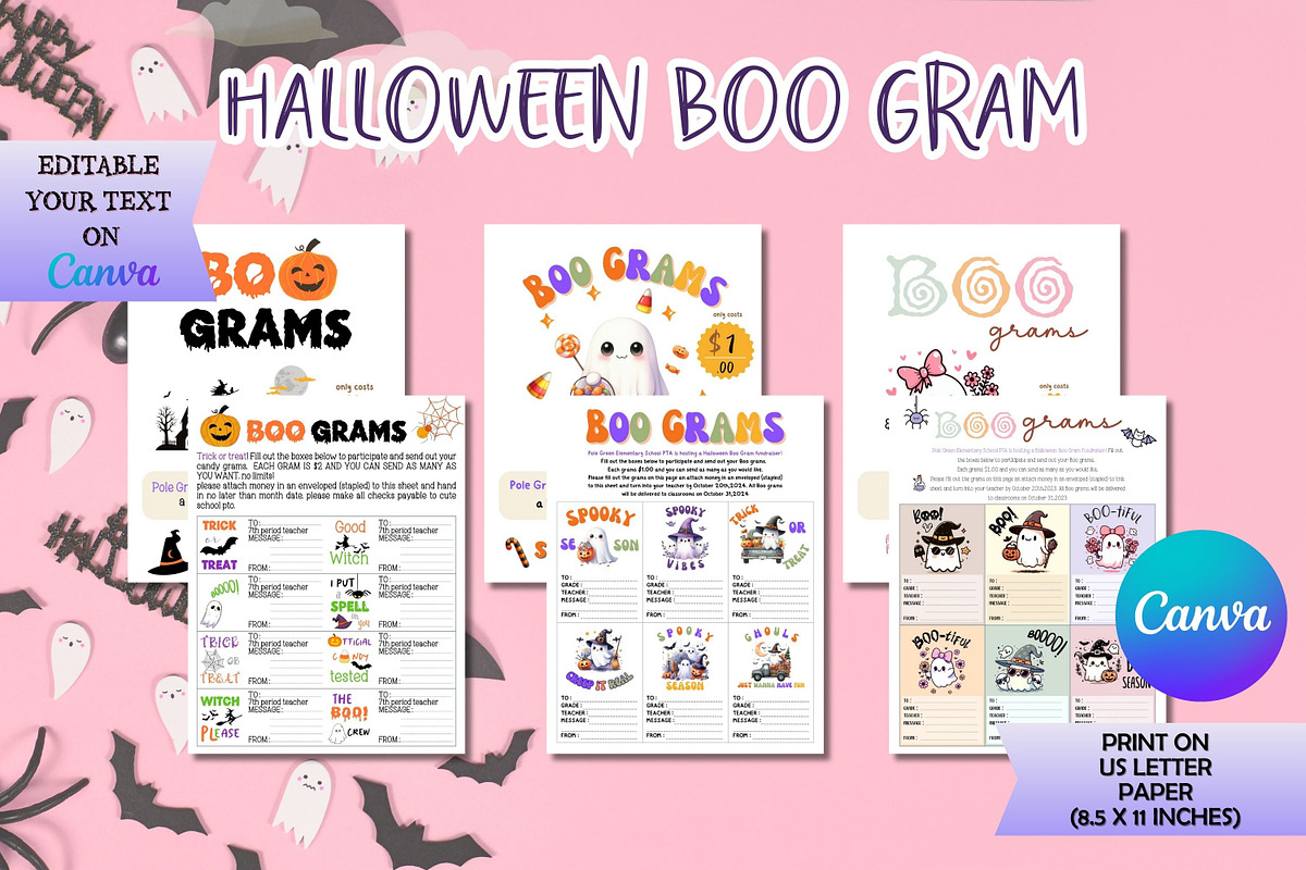 Editable Halloween Boo Gram Template, a Templates & Theme by Adalin Shop (Photo 1 of 3)
