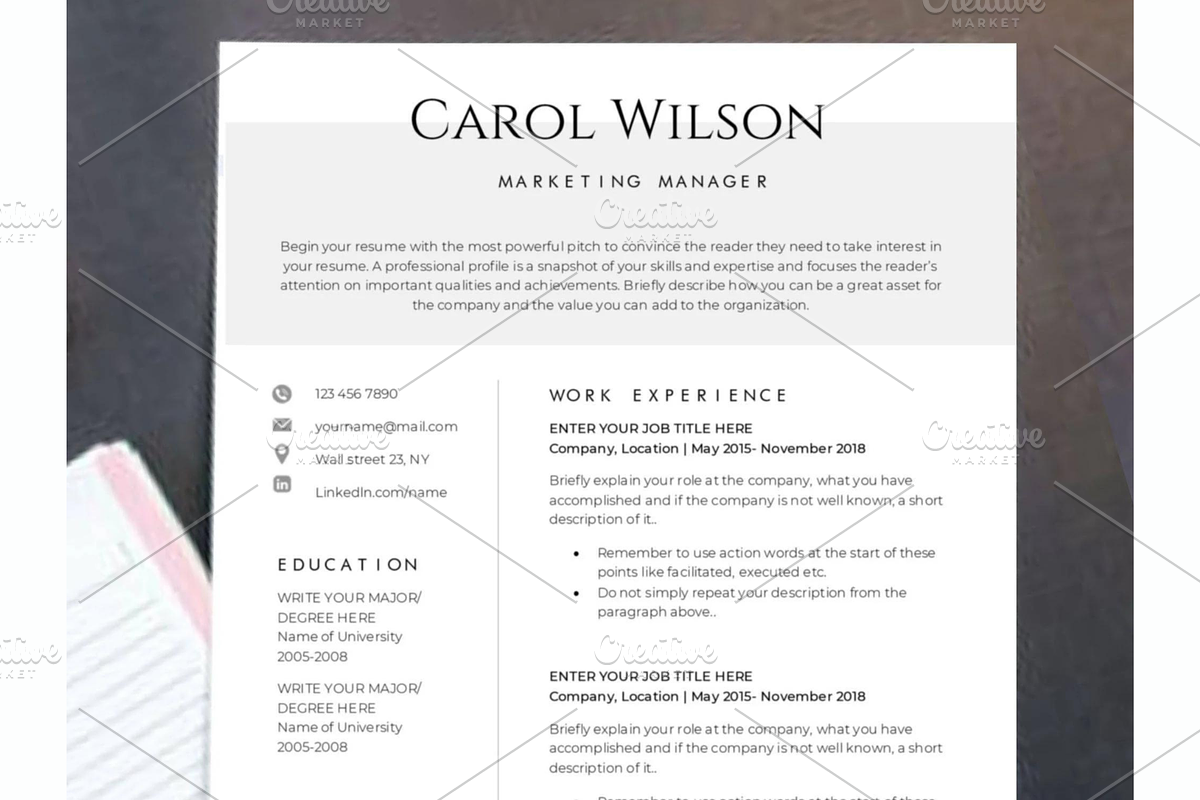Word resume & cover letter template, a Resume Template by Climbwithelevator (Photo 1 of 10)