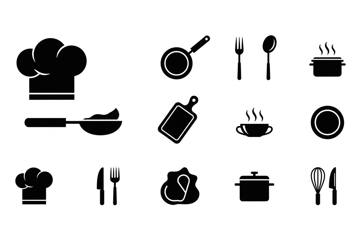 Kitchen Cooking Icon Vector Bundle, an Illustration by jahid234 (Photo 49 of 51)