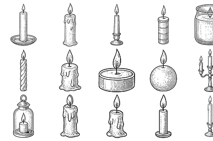 HandDrawn Candle Elements Collection