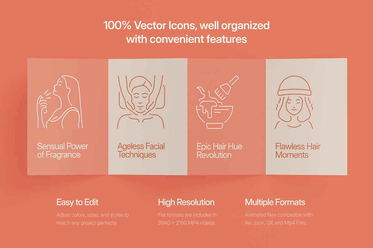 Animated Beauty Icon Art Set, an Outline Icon by Prosymbols (Photo 2 of 4)