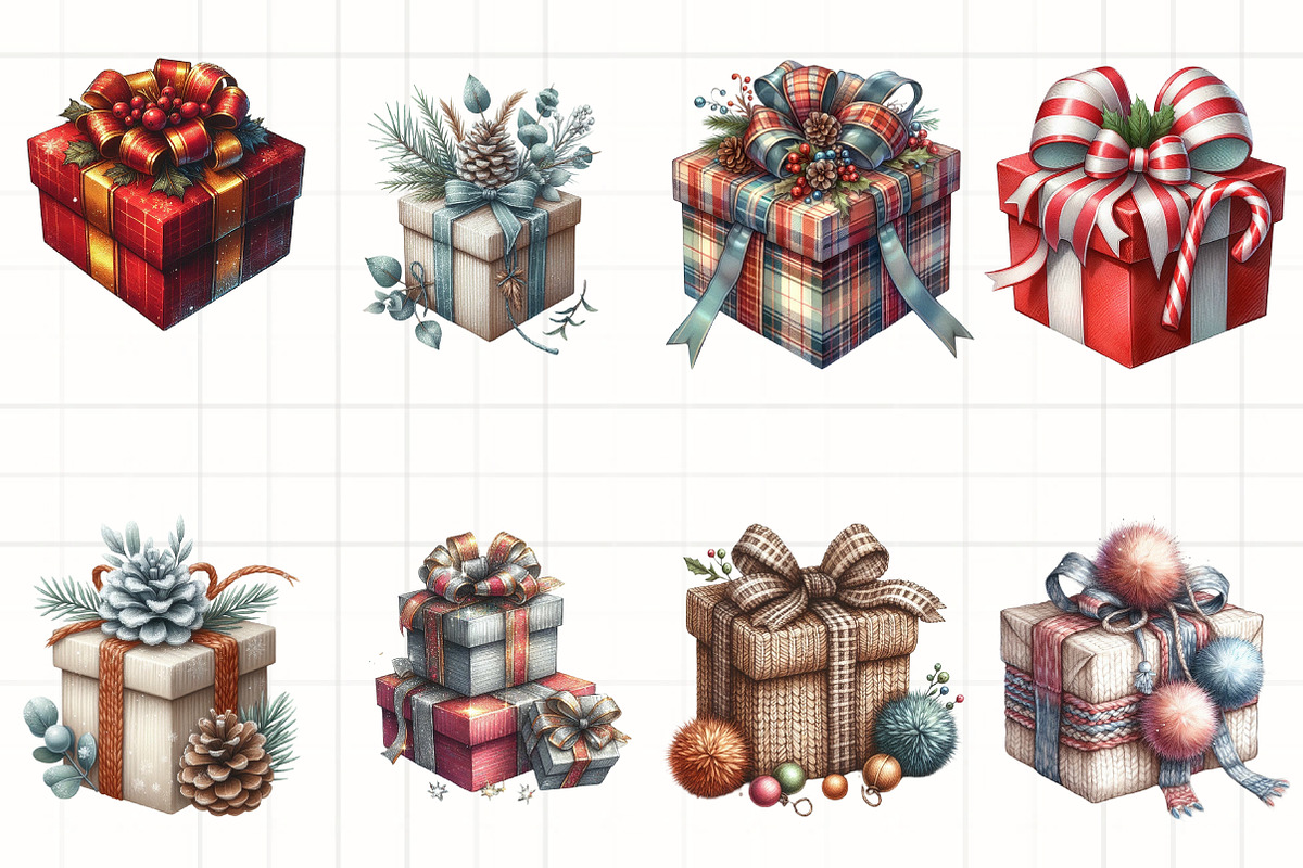 Christmas Present Clipart, an Illustration by CrexoraLab (Photo 2 of 5)