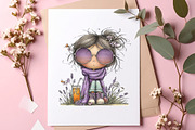 Whimsical summer girls clipart, an Illustration by SinaCreation (Thumbnail 3 of 8)