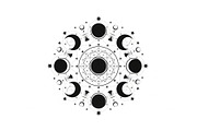 Moon Phase Mandala SVG Bundle, an Illustration by yasushie (Thumbnail 24 of 31)