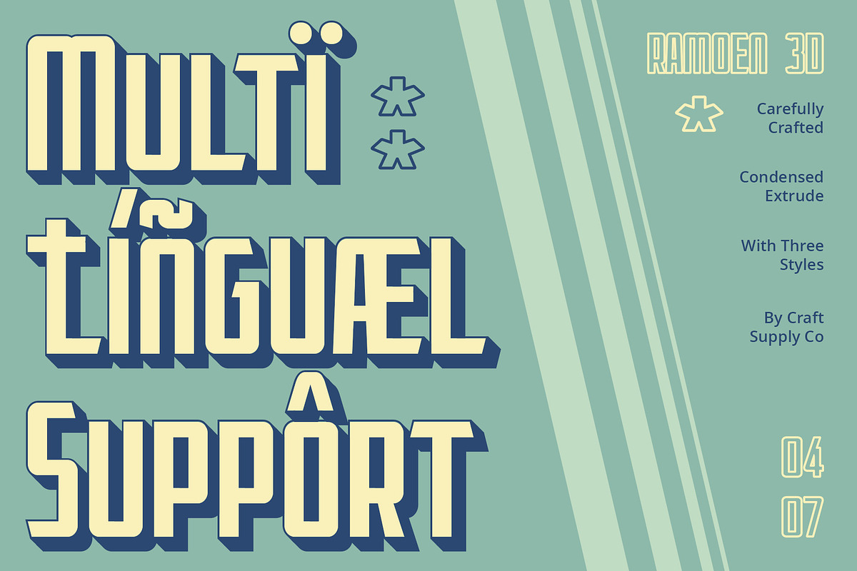 Ramoen 3D, a Sans Serif Font by Craft Supply Co. (Photo 5 of 8)